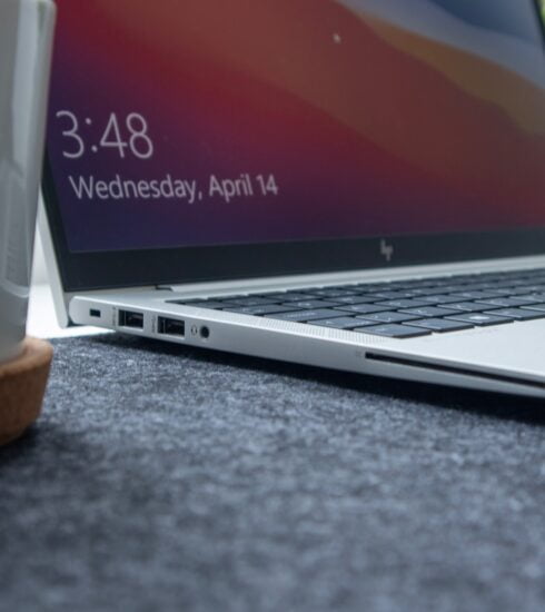 silver and black laptop computer